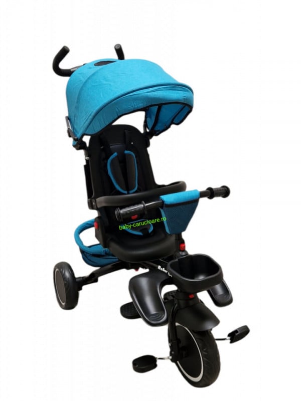 Tricicleta-pliabila-multifuncționala-360°-Baby-C-cu-poziție-pentru-somn-cod-T-08-E-Albastru